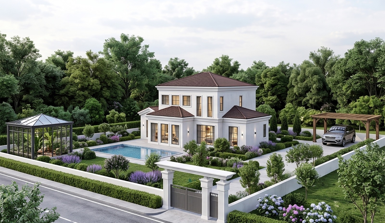 Maya Mimarlık tarafından tasarlanan modern villa dış cephesi