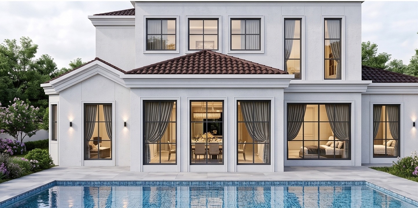 Villa ana giriş cephesi kolon detayı